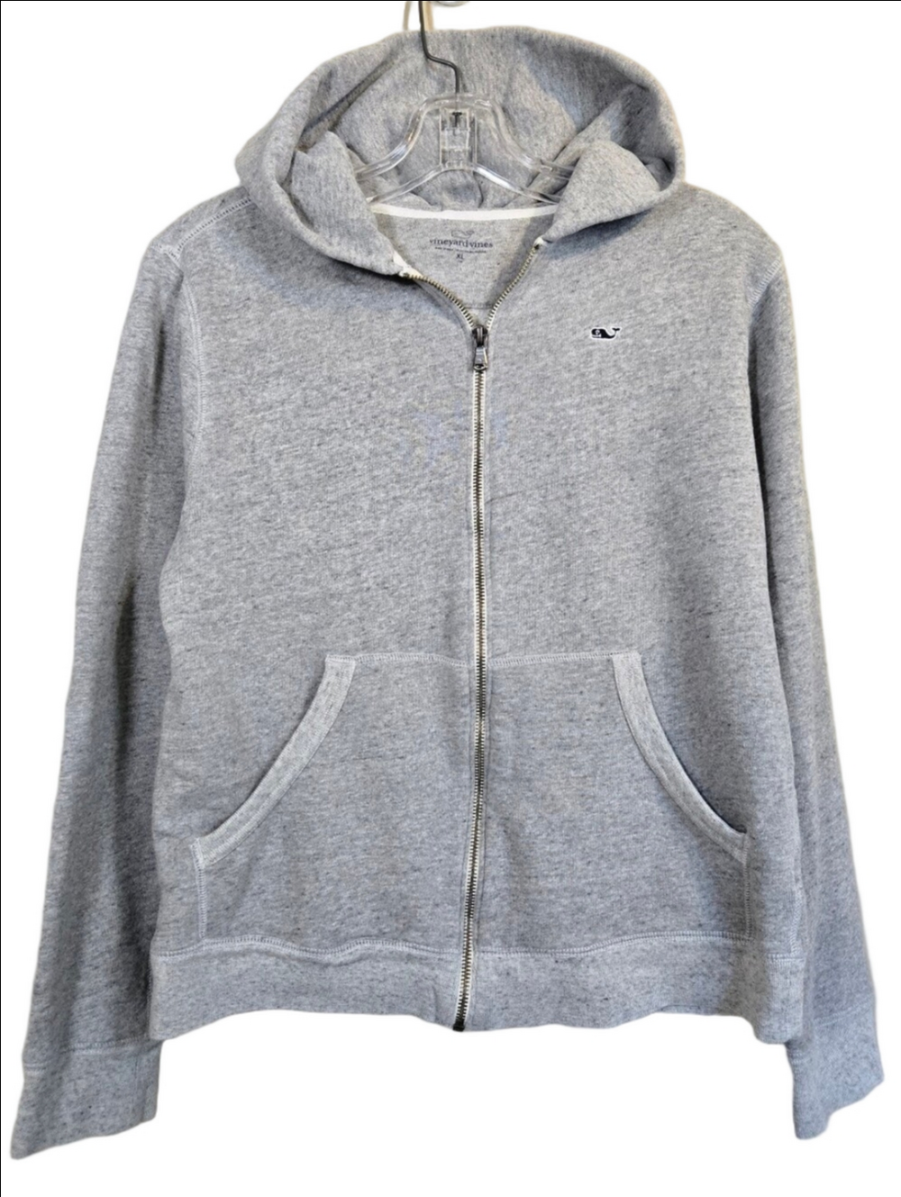 Vineyard Vines Kids Grey Zip Hoodie, Size XL ~ EUC